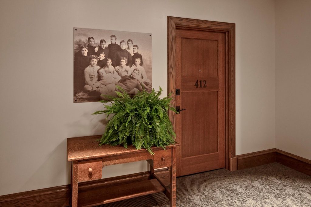 Hall Table and Apartment Door | Academy Place