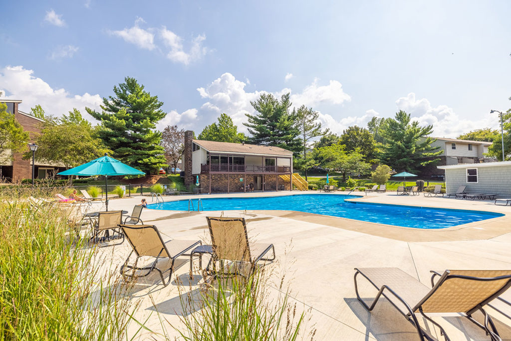 Swimming Pool and Sundeck Area at Willowood Village Apartments and Townhomes