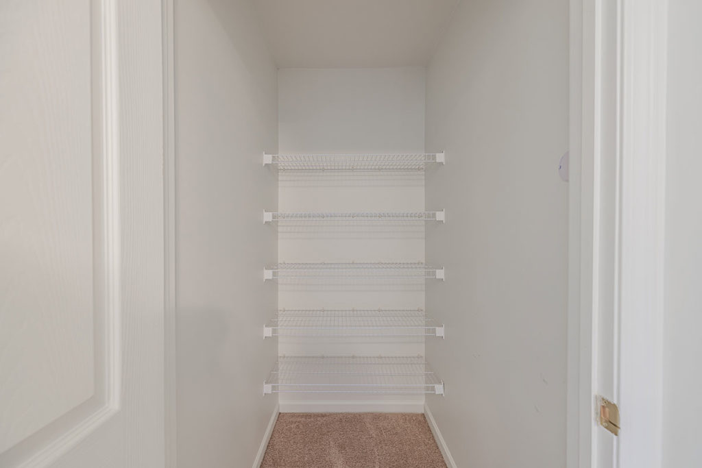 Linen Closet with built-in shelving.