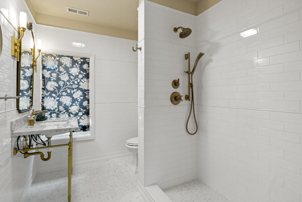 One of two guest suite bathrooms located at the Wright House at Kilbourn Place on East.